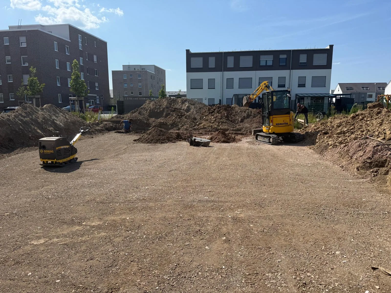 Vorbereitete Fläche auf einer Baustelle